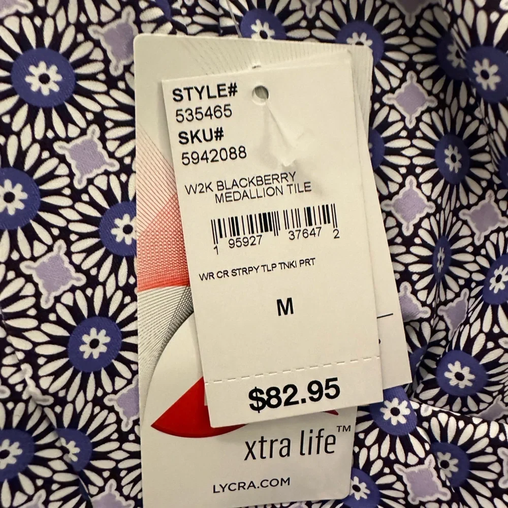 NWT Lands' End Purple and White Swim Top - Picture 4 of 5